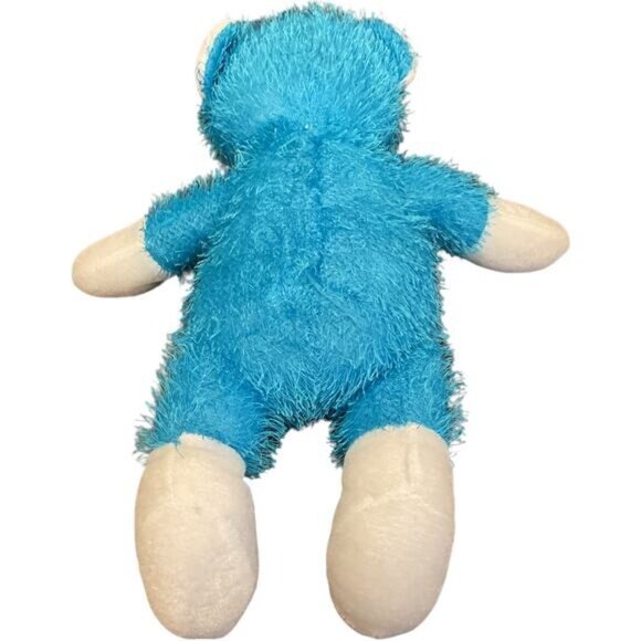 Blue & White Fuzzy Eyelash Plush Stuffed Teddy Bear - Picture 4 of 6